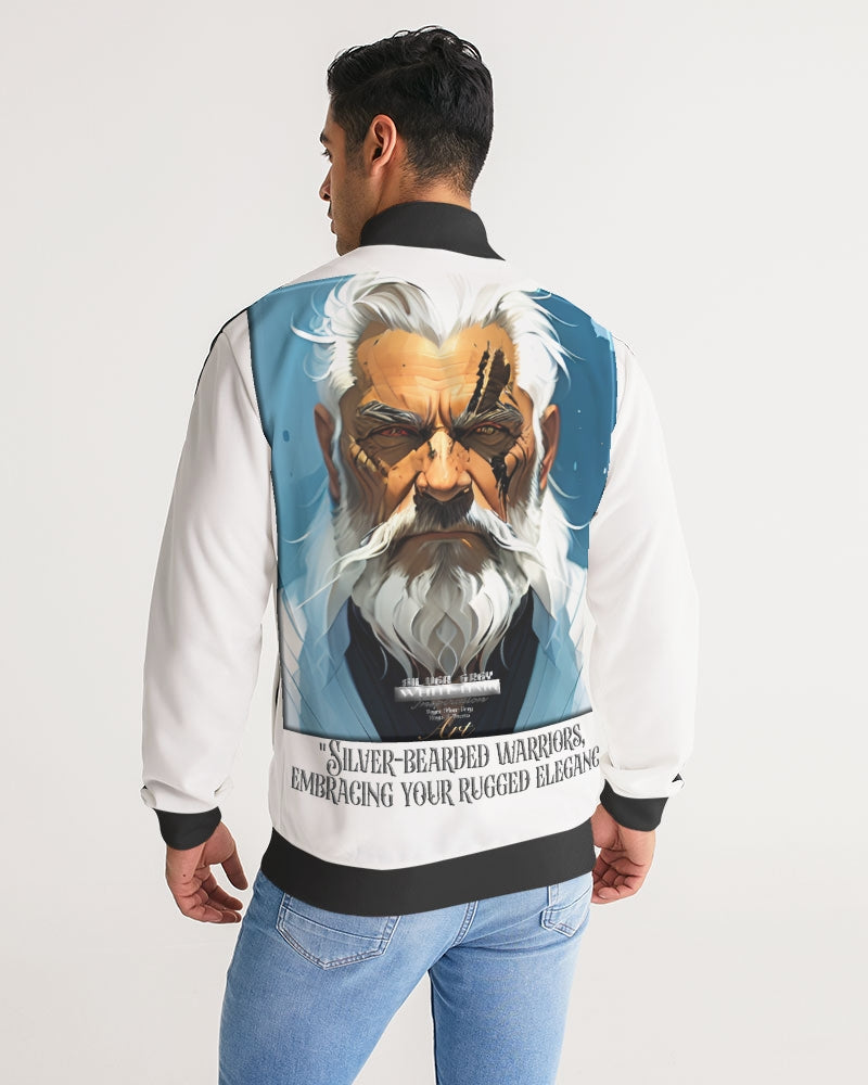 Silver bearded warrior Men's Stripe-Sleeve Track Jacket