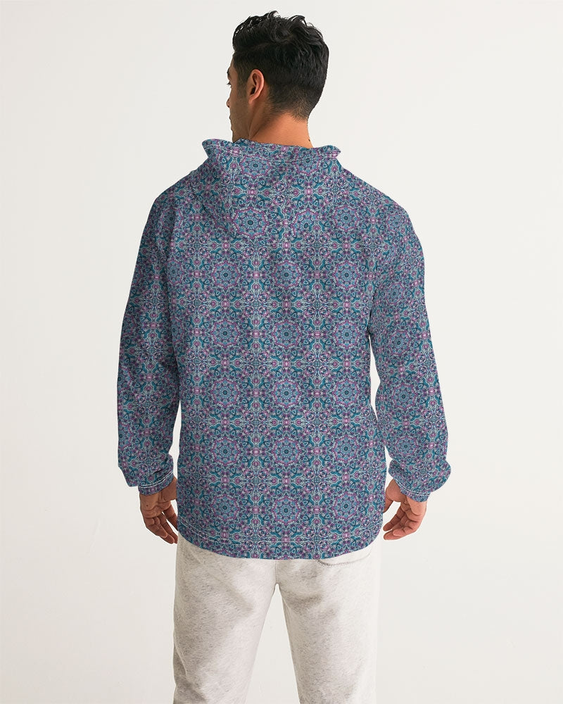 Beautiful mosaic blue pattern Men's Windbreaker