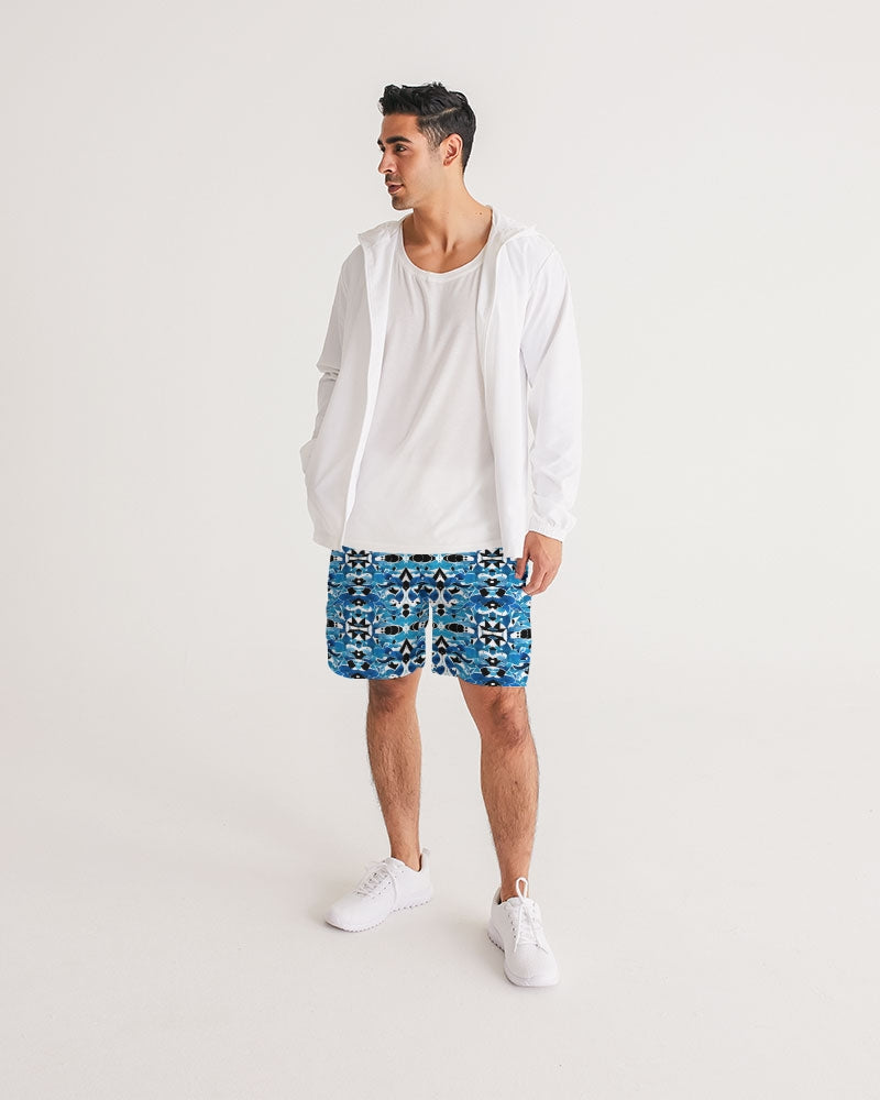 Blue Abstract pattern design Men's Jogger Shorts