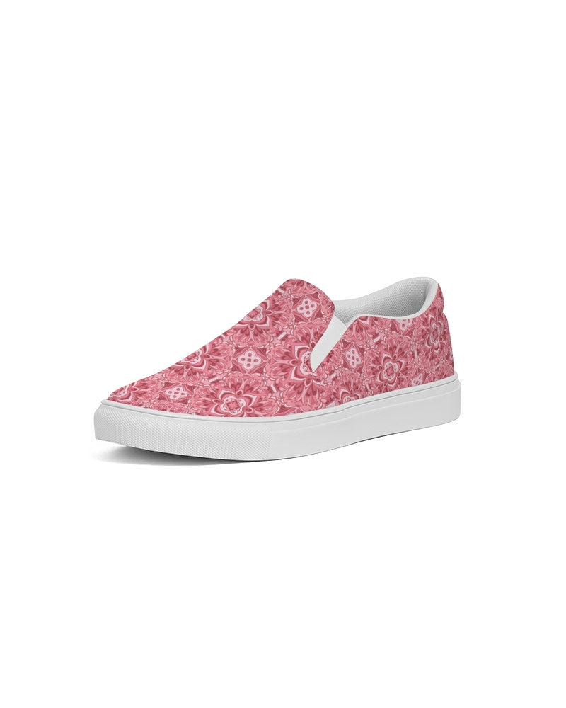 Silver grey white hair inspiration pink abstract Women's Slip-On Canvas Shoe