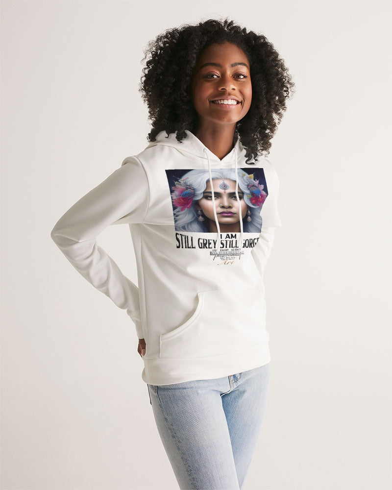 Promoting Indian women with silver grey hair Women's Hoodie