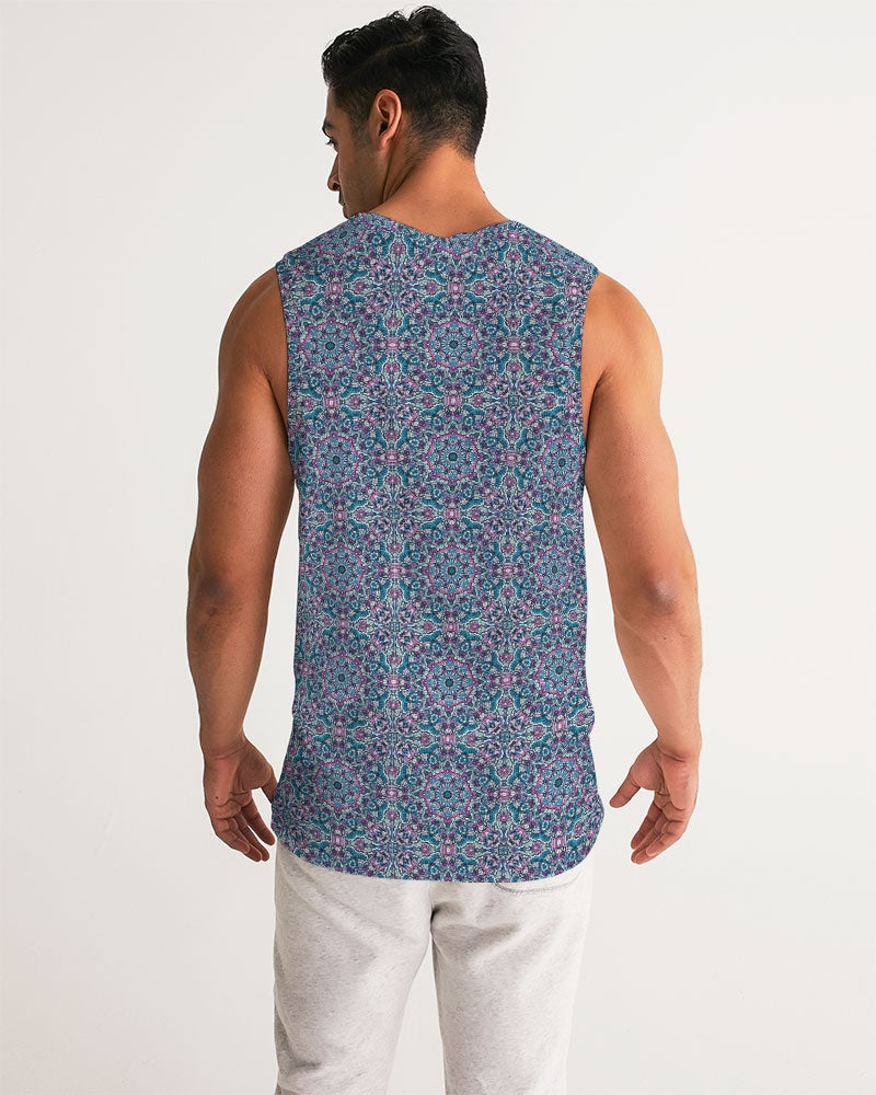 Beautiful mosaic blue pattern Men's Sports Tank