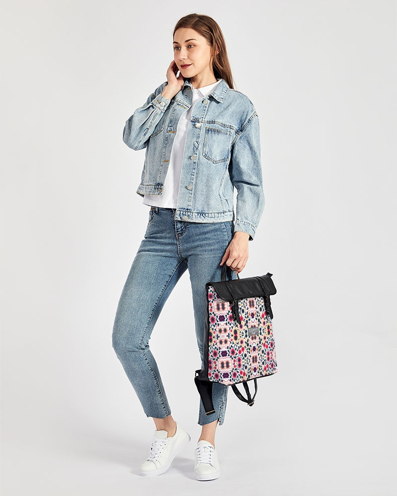 Abstract flower pattern Casual Flap Backpack