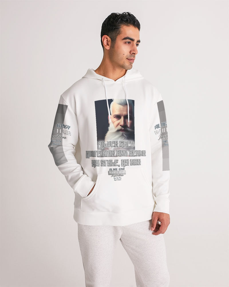 Silver Grey white hair and beard, my style my way Men's Hoodie