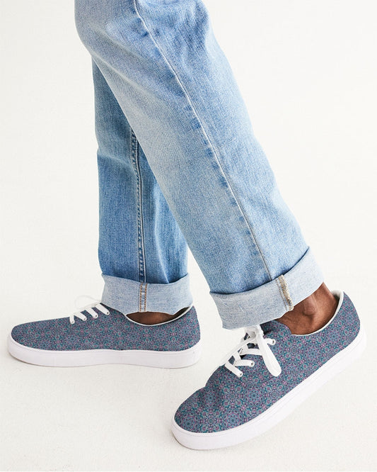 Trainers. blue mosaic Men's Lace Up Canvas Shoe