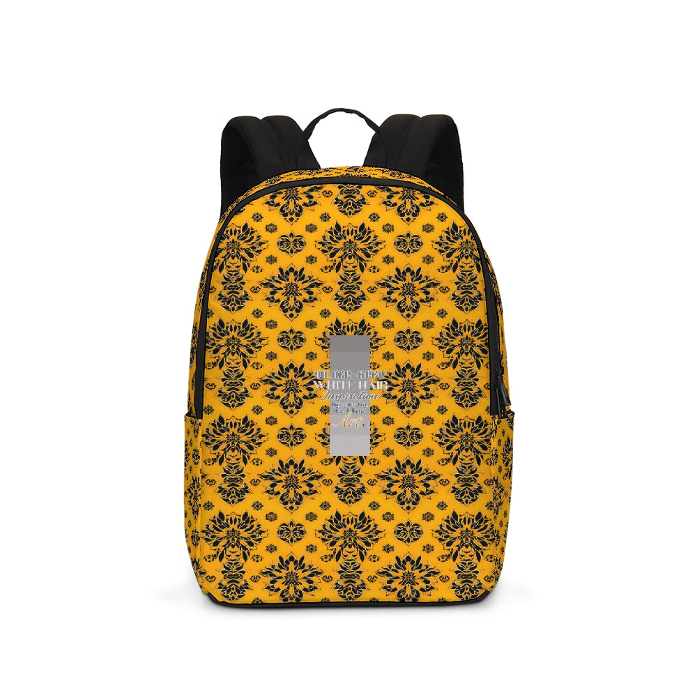 Orange and black roll pattern design Large Backpack