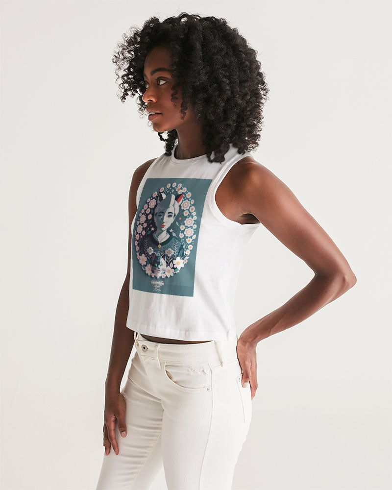 Silverfox flower Women's Cropped Tank