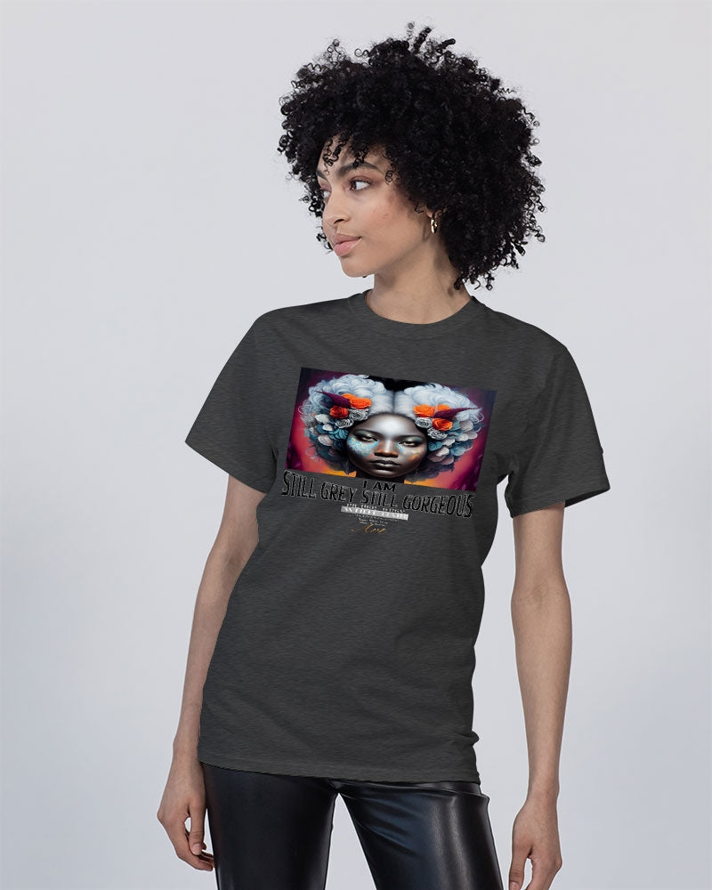 Promoting black women with silver grey hair Unisex Tee | Champion