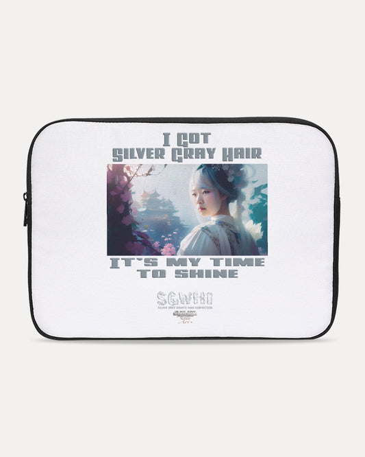 Asian sister with silver grey hair Laptop Sleeve