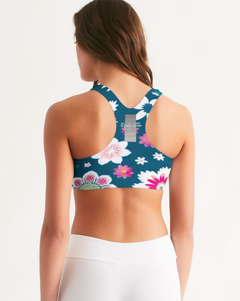 Beautiful floral pattern Women's All-Over Print Seamless Sports Bra