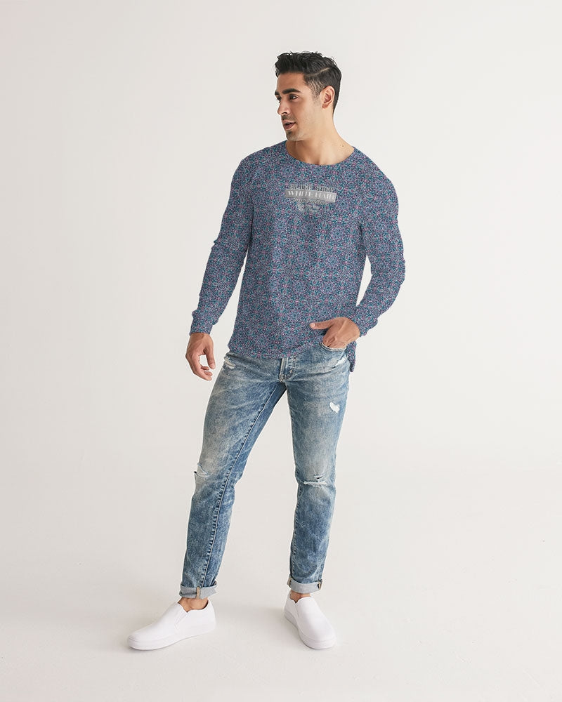 Beautiful mosaic blue pattern Men's Long Sleeve Tee