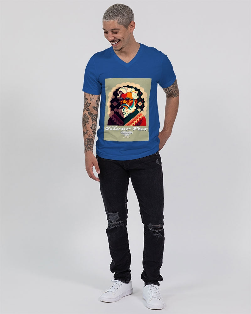 South Asian silverfox Unisex Jersey V-Neck Tee | Bella + Canvas