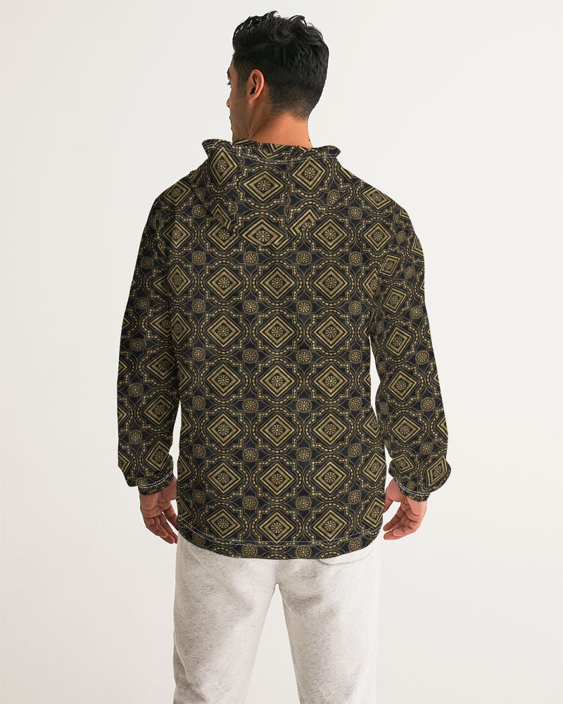 Brown Diamond pattern Men's Windbreaker