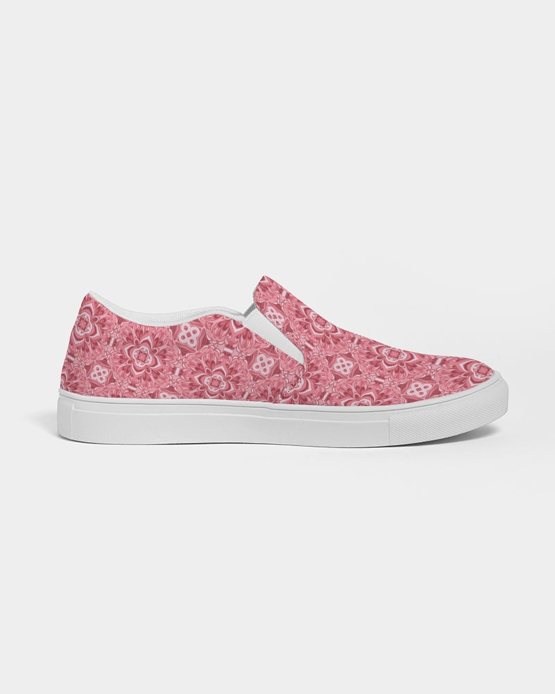 Silver grey white hair inspiration pink abstract Women's Slip-On Canvas Shoe