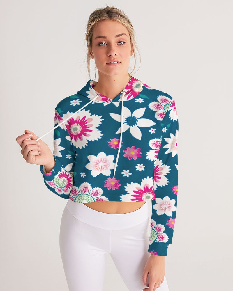 Beautiful floral pattern Women's All-Over Print Cropped Hoodie