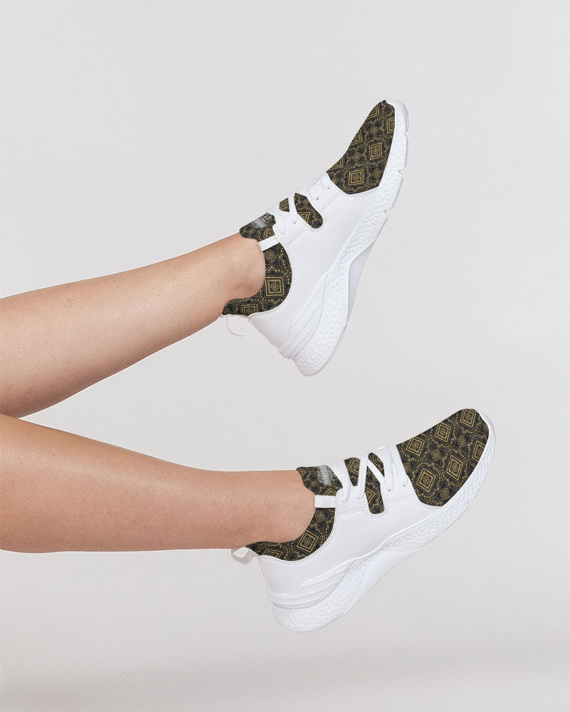 Brown Diamond pattern Women's Two-Tone Sneaker