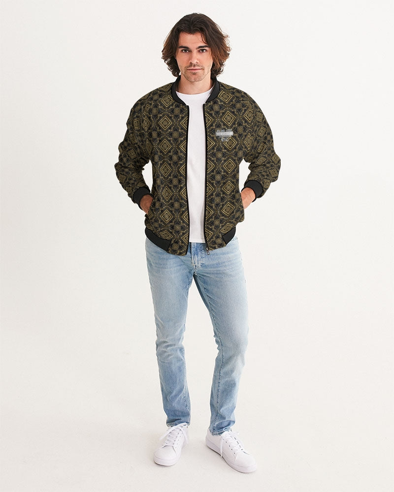 Brown Diamond pattern Men's Bomber Jacket