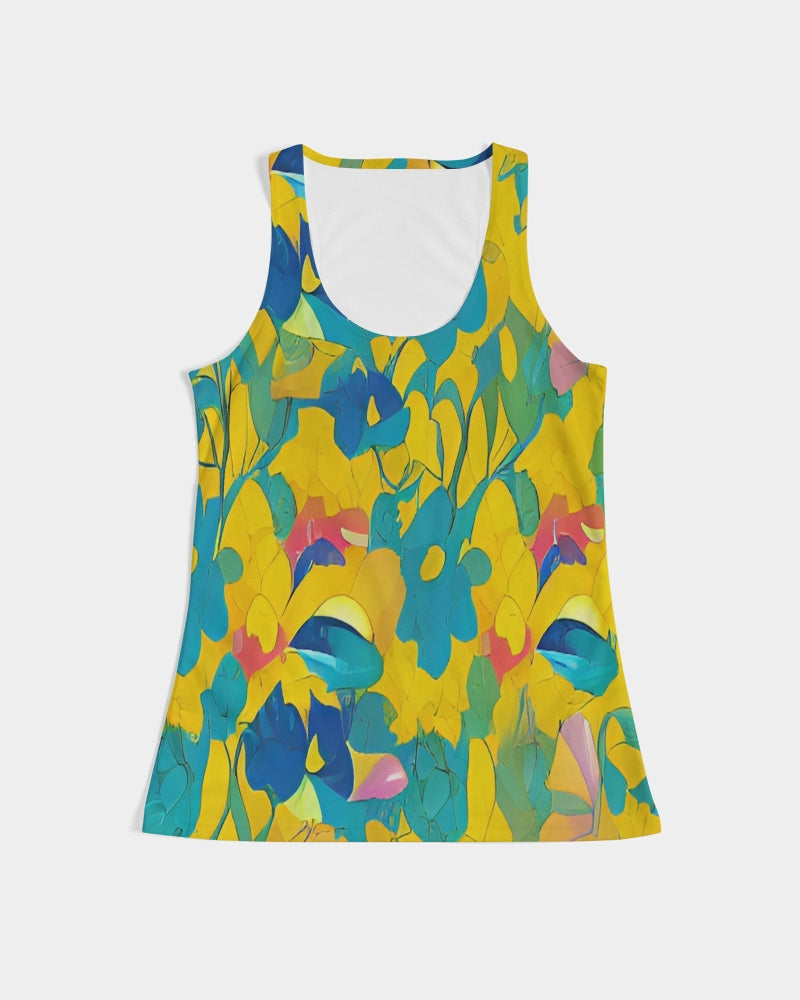 Beautiful yellow and blue hint of red pattern Women's Tank