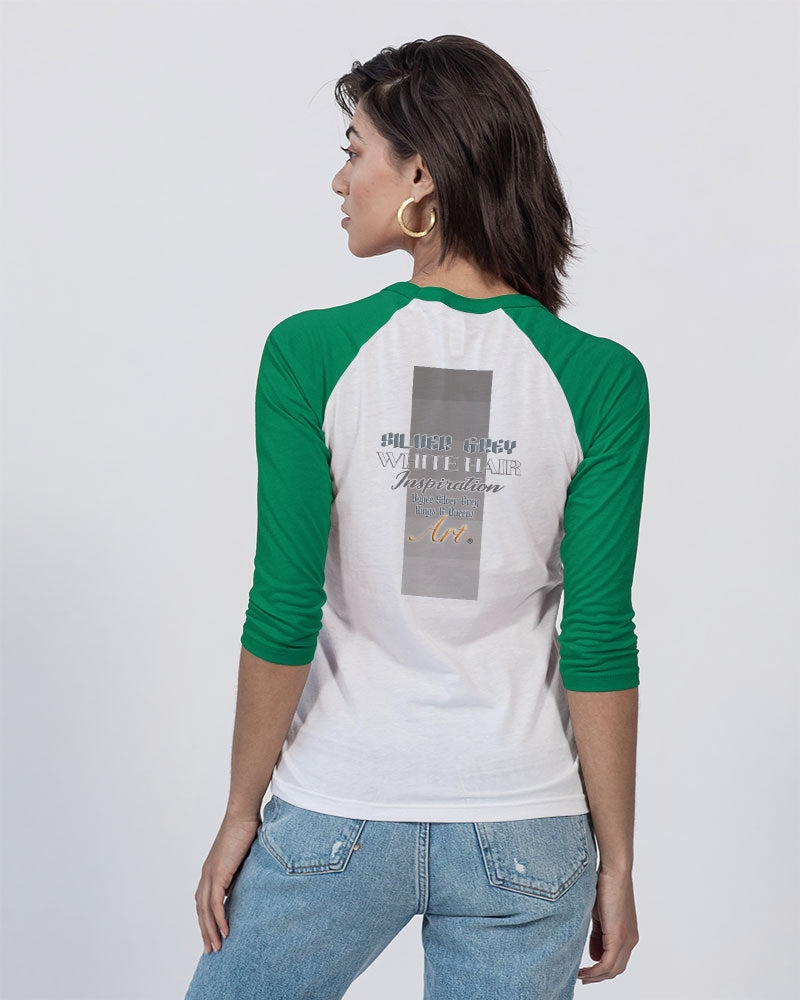 Beautiful white woman my time to shine Unisex Three-Quarter Sleeve Baseball Tee | Bella + Canvas