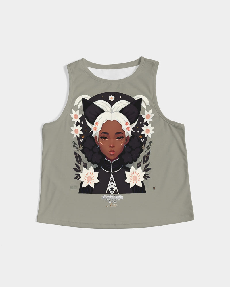 Nubian girl silver fox Women's Cropped Tank