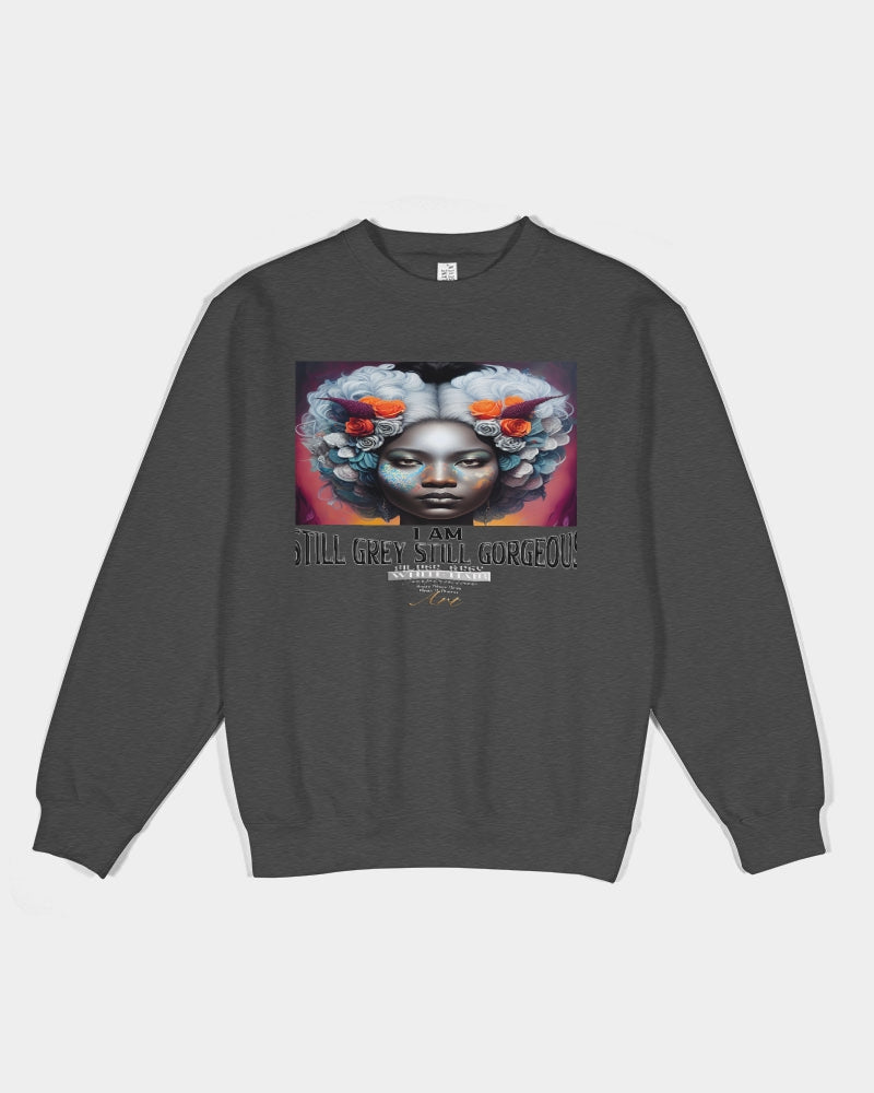 Promoting black women with silver grey hair Unisex Premium Crewneck Sweatshirt | Lane Seven