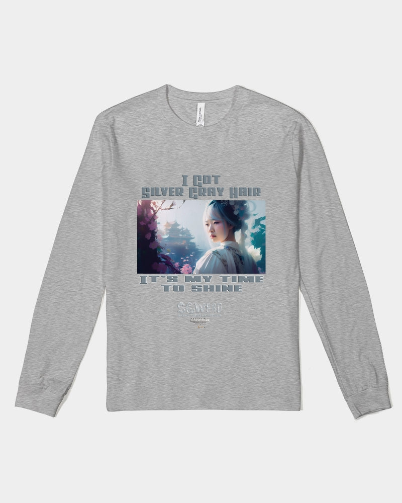 Asian sister with silver grey hair Unisex Jersey Long Sleeve Tee | Bella + Canvas