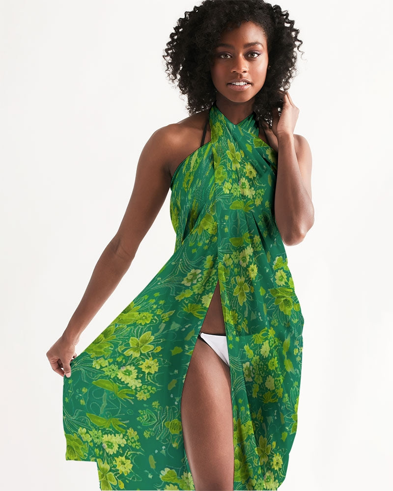 Green lush Repeat pattern Swim Cover Up