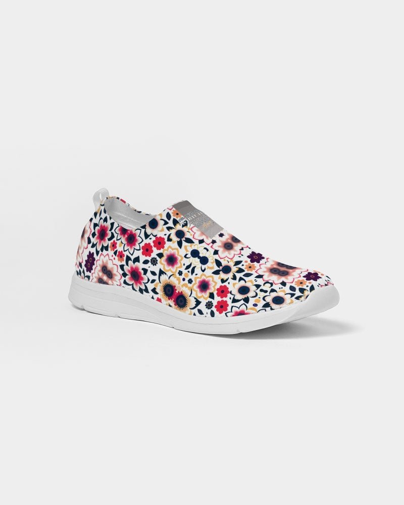 Abstract flower pattern Women's Slip-On Flyknit Shoe