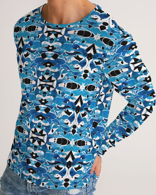 Blue Abstract pattern design Men's Long Sleeve Tee