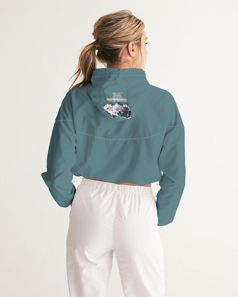 Silverfox flower Women's Cropped Windbreaker