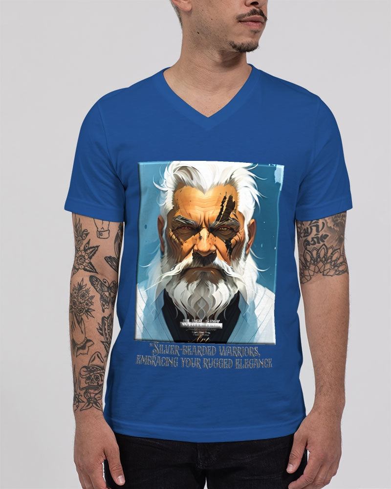 Silver bearded warrior Unisex Jersey V-Neck Tee | Bella + Canvas