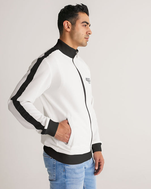 Silver Grey white hair and beard, my style my way Men's Stripe-Sleeve Track Jacket