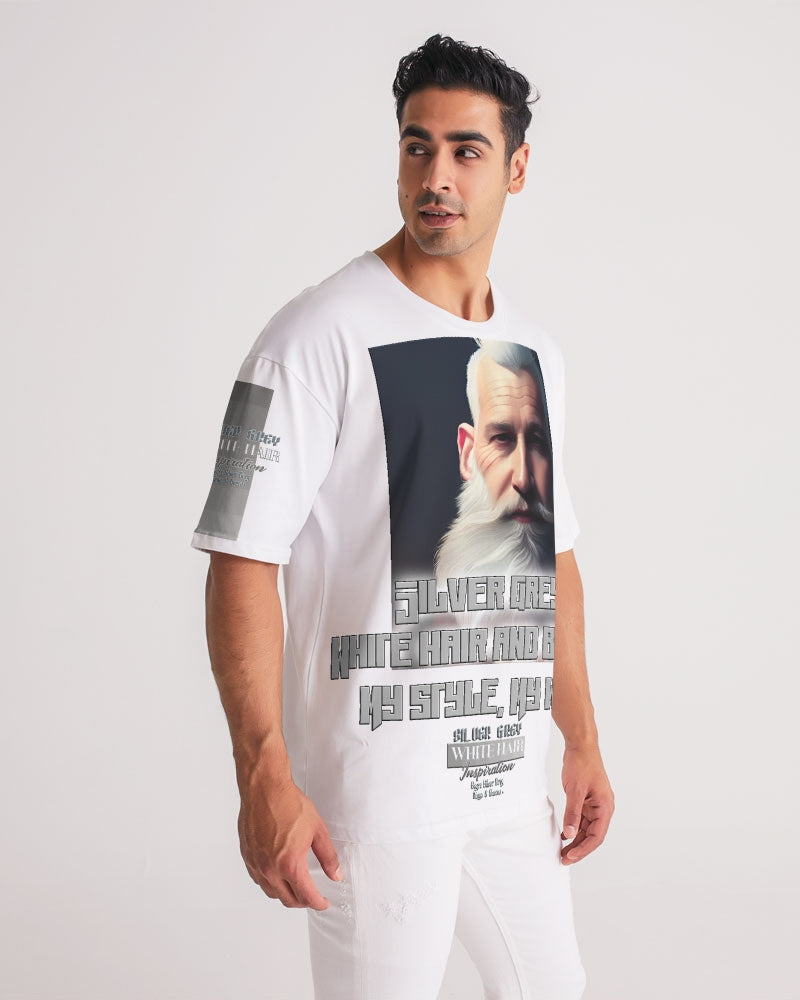 Silver Grey white hair and beard, my style my way Men's Premium Heavyweight Tee