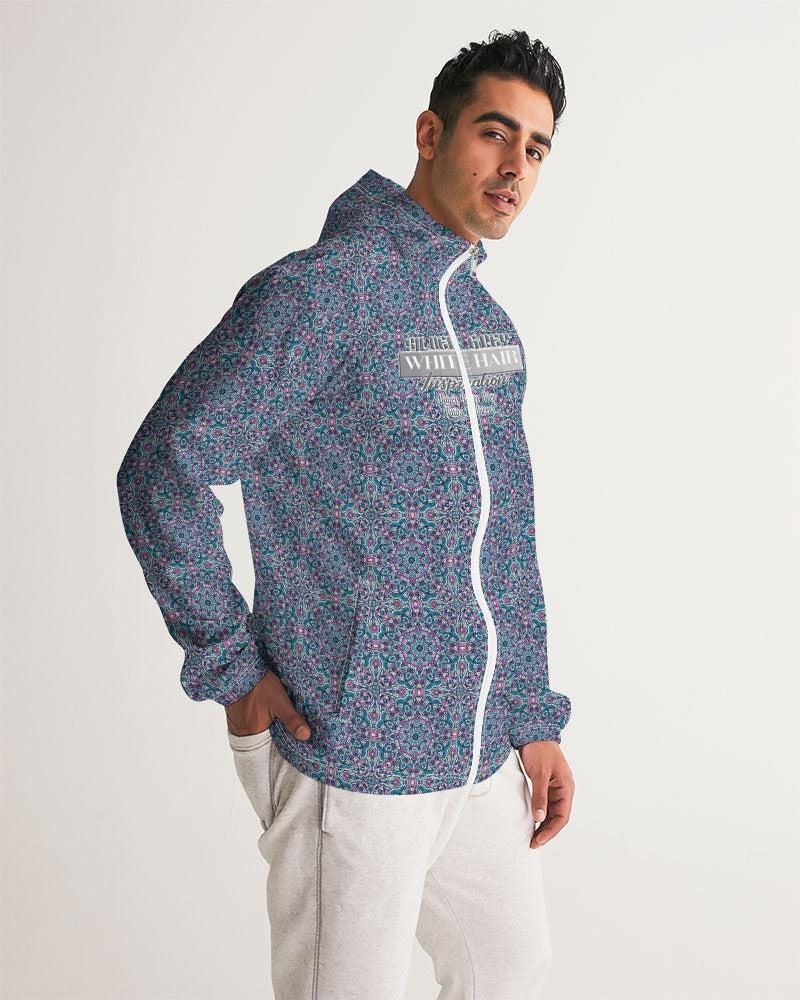 Beautiful mosaic blue pattern Men's Windbreaker