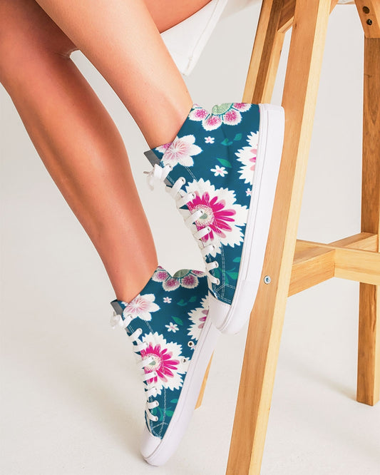 Beautiful floral pattern Women's Hightop Canvas Shoe