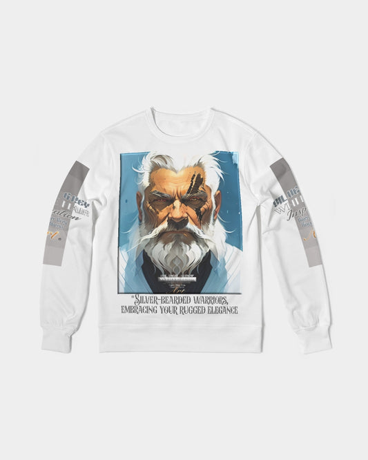 Silver bearded warrior Men's Classic French Terry Crewneck Pullover