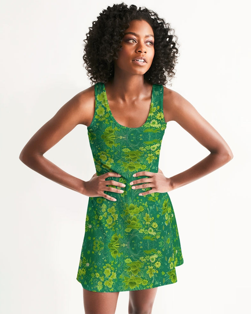 Green lush Repeat pattern Women's Racerback Dress