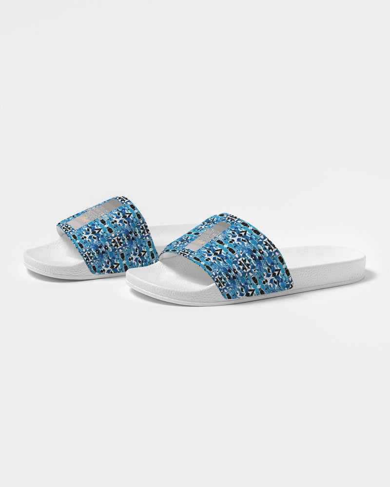 Blue Abstract pattern design Men's Slide Sandal