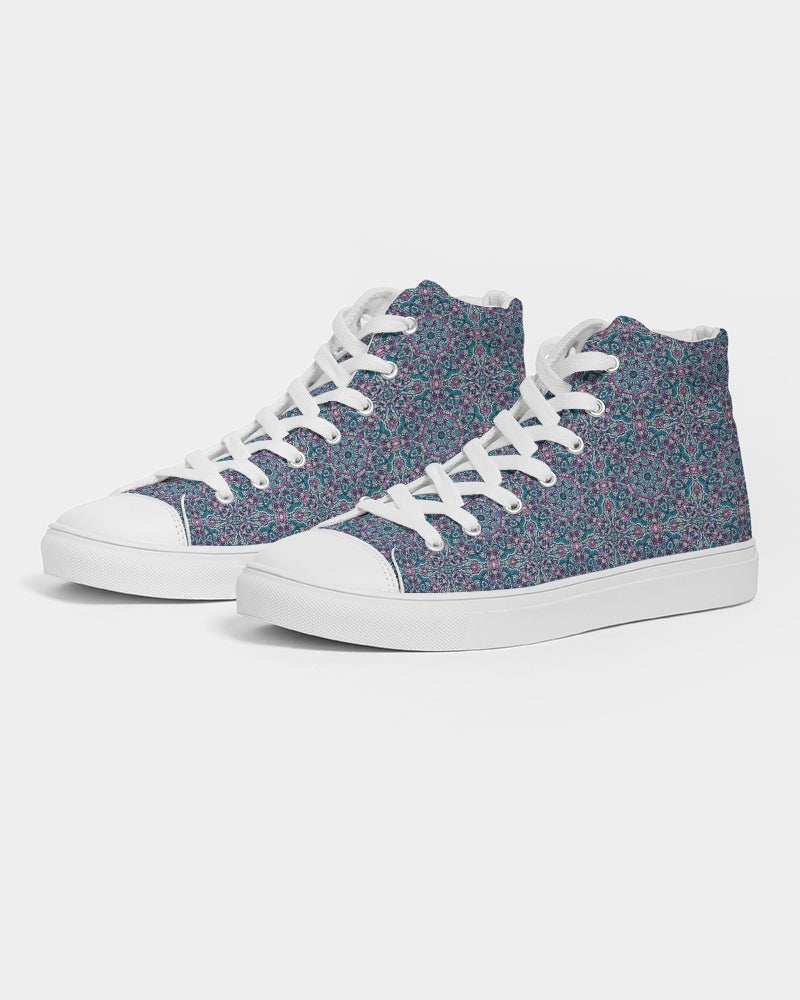 Trainers. blue mosaic Men's Hightop Canvas Shoe