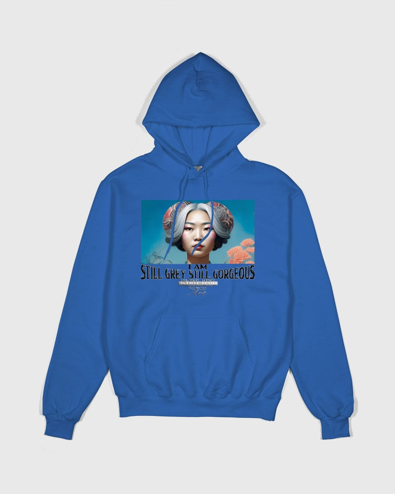 Promoting Asian women with silver grey Unisex Hoodie | Champion