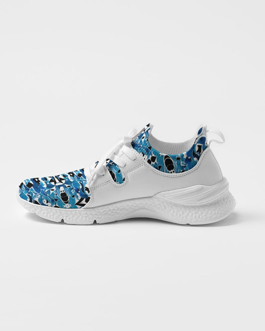 Blue Abstract pattern design Men's Two-Tone Sneaker