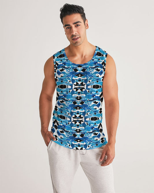 Blue Abstract pattern design Men's Sports Tank