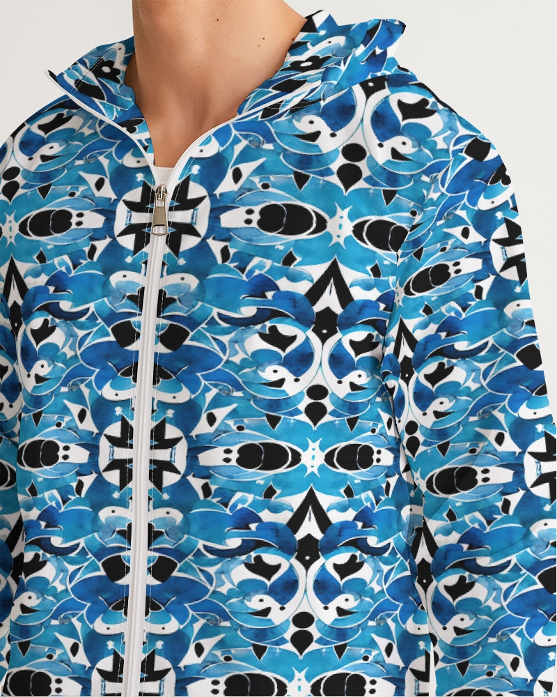 Blue Abstract pattern design Men's Windbreaker