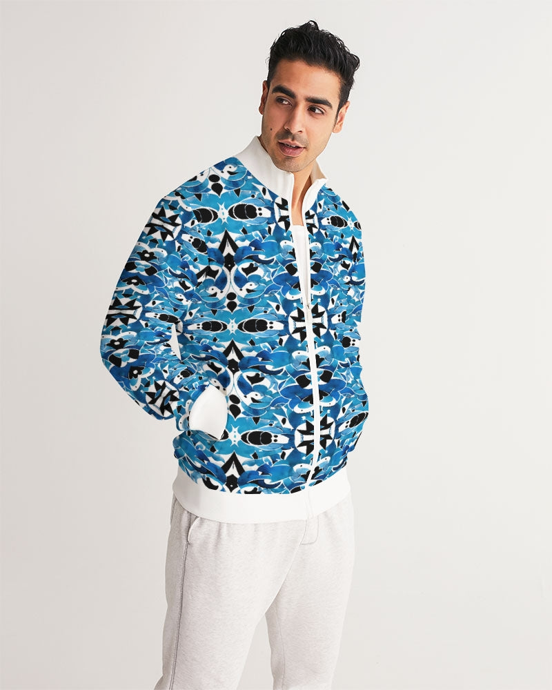 Blue Abstract pattern design Men's Track Jacket