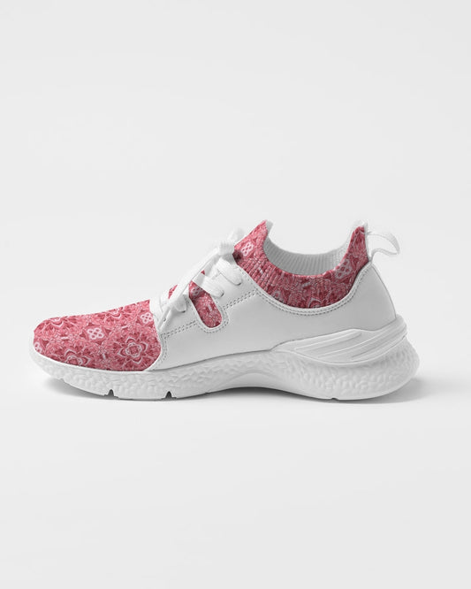 Silver grey white hair inspiration pink abstract Women's Two-Tone Sneaker