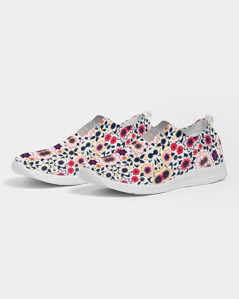 Abstract flower pattern Women's Slip-On Flyknit Shoe