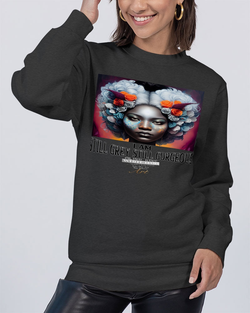 Promoting black women with silver grey hair Unisex Premium Crewneck Sweatshirt | Lane Seven