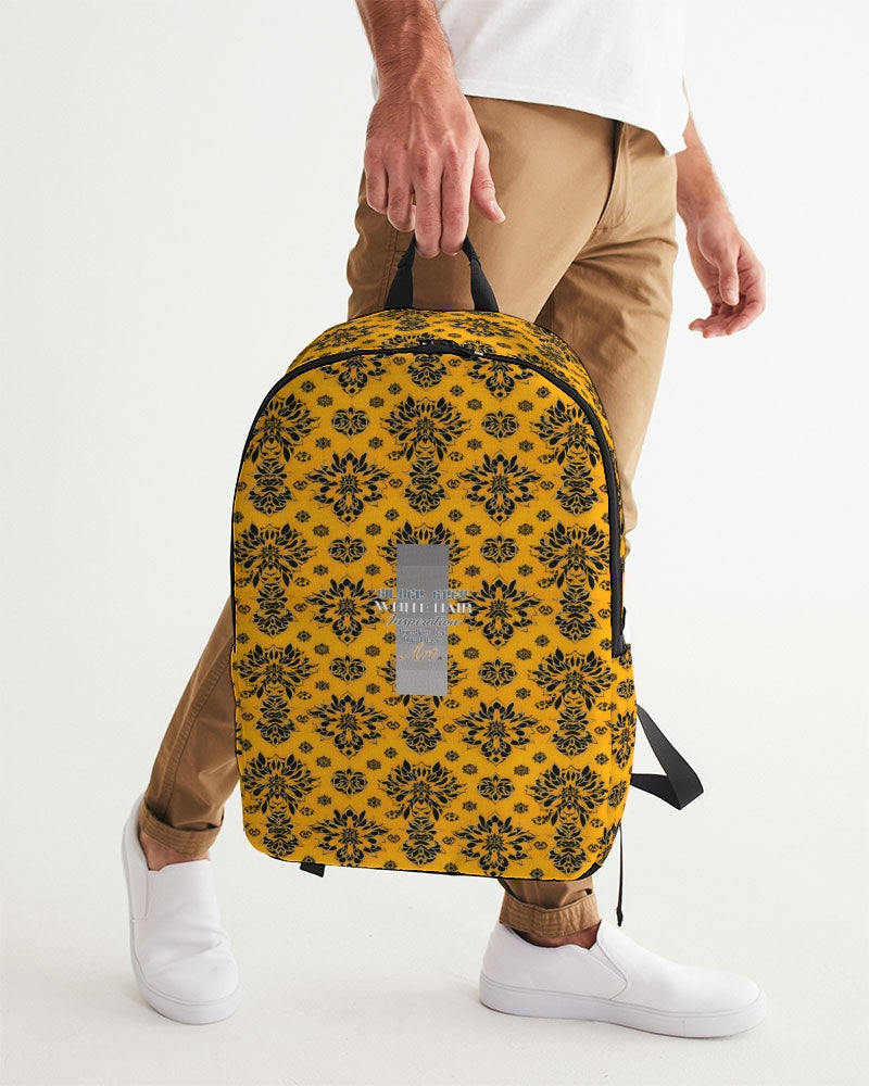 Orange and black roll pattern design Large Backpack