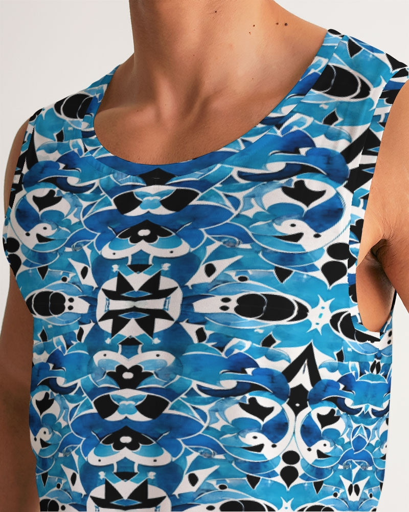 Blue Abstract pattern design Men's Sports Tank