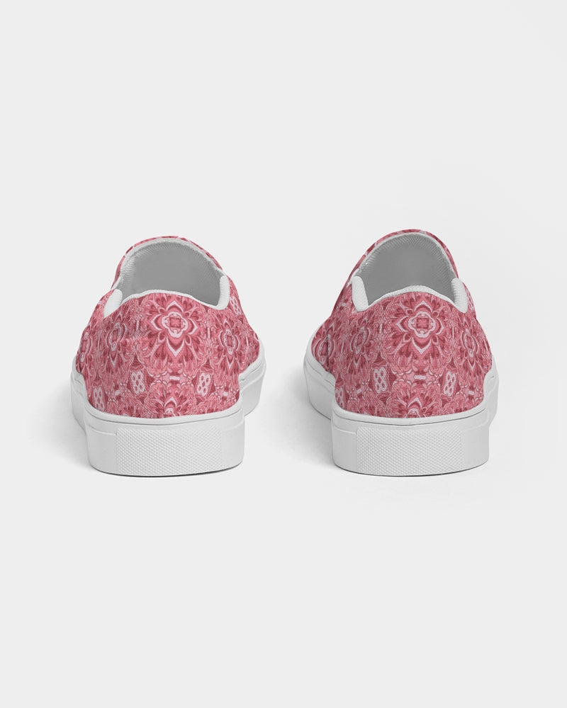 Silver grey white hair inspiration pink abstract Women's Slip-On Canvas Shoe